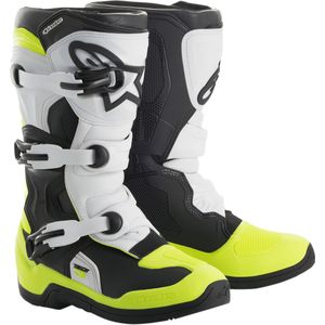 Alpinestars Jungen Tech 3S-Stiefel Black White Yellow Fluo, Größe: 4