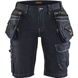 Short Dames Denim Stretch X1900 7992 - marineblauw/zwart
