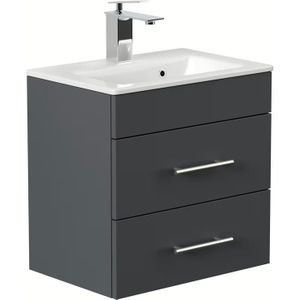 Ondiep Badmeubel Reno 50 cm Antraciet Badmeubelset