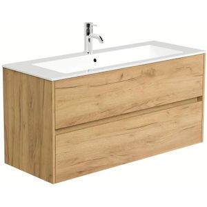 Badmeubel Novelty 120 cm Eiken - 1 Kraangat Badmeubelset