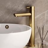 Brauer Gold Edition Hoge Wastafelkraan Model B Goud Geborsteld