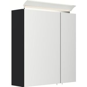 Spiegelkast Novelty 60 cm Mat Zwart met LED-Acryllamp