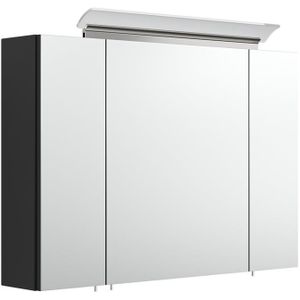 Spiegelkast Liberty Plus 90 cm Mat Zwart met LED Acryllamp