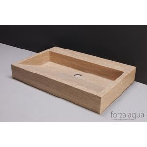 Forzalaqua Wastafel Palermo 60 x 40 cm Travertin Gezoet