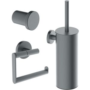 Wiesbaden Toilet Accessoire Set Alonzo Gunmetal Geborsteld