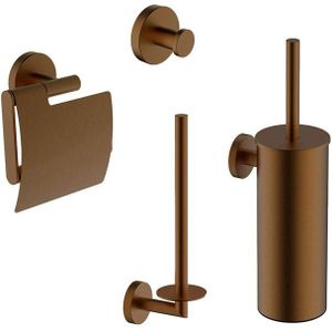 Wiesbaden Toilet Accessoire Set Alonzo Deluxe Brons/Koper Geborsteld