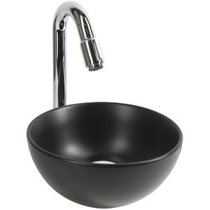 Fontein Waskom Avalon - Mat Zwart - 24 cm - Keramiek