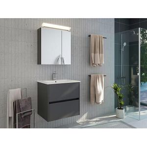 Badmeubel Novelty 60 cm Antraciet incl. Spiegelkast