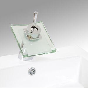 Glazen Watervalkraan Selene Chroom
