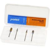 Manicure- Pedicure Set - 6 Stuks - Hardmetaal en Diamant - Transparante Hardbox