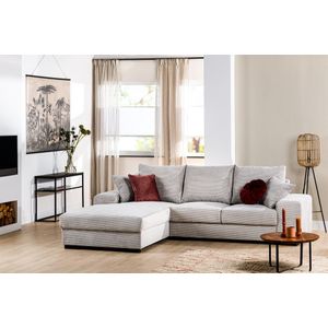 3 Zits Bank CL Links, Stof RIB, RIB920 Naturel - Profurn - HUISTUIN Design