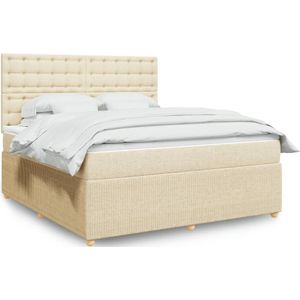 Boxspring Met Matras Stof Kleurig - Crème - 180 x 200 cm