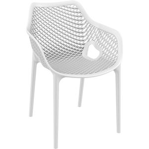 Baratti Carva Stapelbare Tuinstoel Met Armleuning Wit - Baratti - HUISTUIN Design