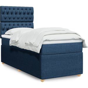 Boxspring Met Matras Stof - Blauw - 90 x 190 cm