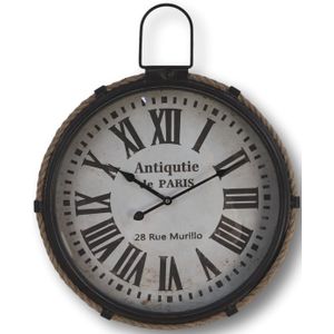 Wandklok Romeins - ø47x7 cm - Zwart - Ijzer