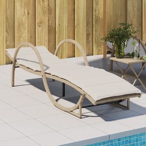 Ligbedden Met Tafel Poly Rattan - 1 items - beige and cream white