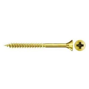 Fischer 100x Spanplattenschraube FSPII 6 x 120 mm Senkkopf gelbverzinkt Teilgewinde Kreuzschlitz PZ - 551240