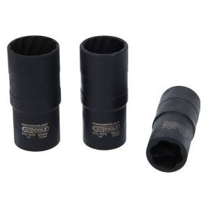 KS TOOLS 1/2" Spiral-Profil-Kraft-Stecknuss-Satz 3tlg. 17 - 21 mm - 913.1270