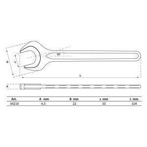 BGS Einmaulschlüssel DIN 894 SW 10 mm - 34210