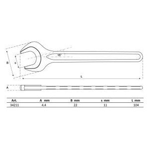 BGS Einmaulschlüssel DIN 894 SW 11 mm - 34211
