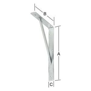 VORMANN Stegkonsole L.500mm H.330mm B.30mm S.4mm weiß Trgf.200kg - 000159500W