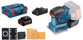 Bosch Akku-Schwingschleifer GSS 18V-10 / 1x 4,0 Ah Akku + Ladegerät inkl. Zubehör-Set in L-Boxx