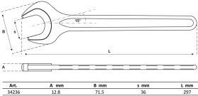 BGS Einmaulschlüssel DIN 894 SW 36 mm - 34236