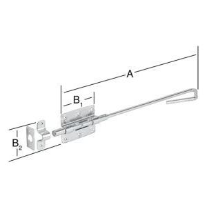 VORMANN Bolzen-Stangenriegel STA blau verz.L.400mm B.100mm Bolzen-Ø 16mm - 000111400Z