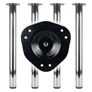 BMB Tischbein-Set CR pol.80mm H.870mm Platten-Befestigung - 312 109884