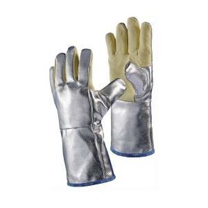 JUTEC Hitzeschutzhandschuhe 5-Finger Universal-Gr. gelb / silber - H115A238-W2