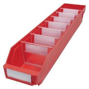 Regalkasten L600 x B120 x H95 mm rot PP - 520601