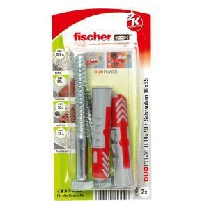 Fischer 2x DUOPOWER 14x70 S mit Schraube - 537626