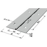 PG Stangenscharnier B.offen 32mm S.0,7mm 1800mm Fe vern - 11804
