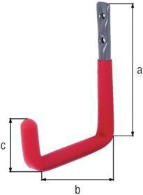 GAH Alberts Wandhaken U-Form Rotgummi 83 mm Stahl roh verzinkt 18 mm - 802158