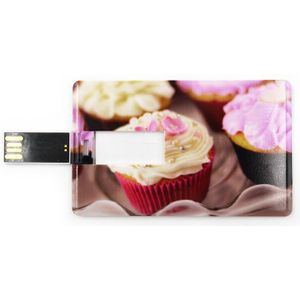 8/16/32GB USB Stick. Creditcard formaat. Cupcakes