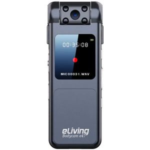 Bodycam Voicerecorder met display. - Oplaadbaar - FullHD - Draaibare Lens - Nachtvisie - 6 uur filmen