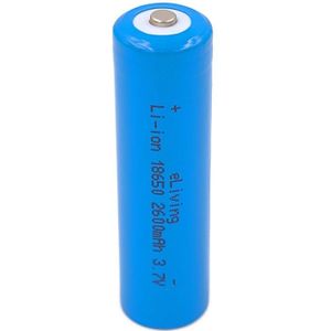 18650 Li-ion batterij. 2600mAh 3,7V Button Top