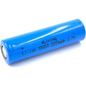 18650 Flat Top 3,7V Li-ion batterij. 2200mAh (65x18mm)