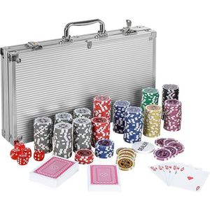 Pokerkoffer - Pokerset met 300 Laserchips Aluminium Case