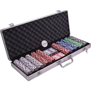 Professionele Poker Koffer Alu 500 Dice-fiches 11 gram - Inclusief 2 Decks Kaarten en 5 Dobbelstenen - Geschikt voor 10 Spelers