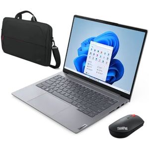 Lenovo ThinkBook 14 G6 IRL I5 16G 512G 11P + ThinkPad Professional 14-inch Topload Gen 2 + ThinkPad Bluetooth Silent Mouse 13e generatie Intel® Core i5-1335U-processor E-cores tot 3,40 GHz en P-cores tot 4,60 GHz, Windows 11 Pro 64, 512 GB SSD M.2 2242 PCIe Gen4 TLC - BUNDLENL1020