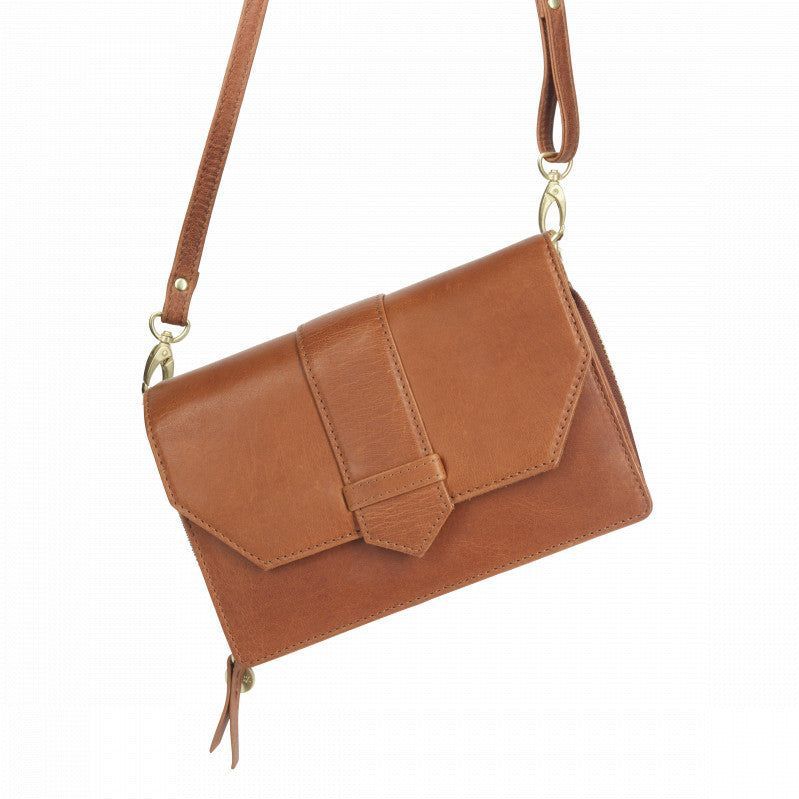 MŌSZ Kris Dames telefoontas leer - cognac