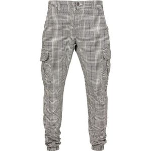 Urban Classics Heren glencheck cargo joggingbroek met all-over print