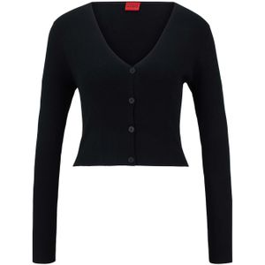 HUGO - Sanderin - Vest - Zwart - Korte Cardigan - V-Hals