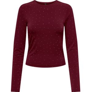 Only - ONLZITA L/S O-NECK TOP BF JRS - Shirt met Lange Mouwen - Cabernet