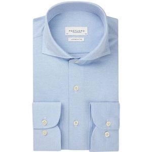 Profuomo - Lange Mouw Overhemd - Blauw - Katoen