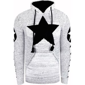 Rusty Neal - Grof Gebreide Hoodie - Heren - Casual Pasvorm