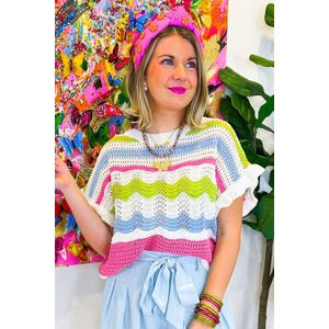 Regenbooggolf Breipullover