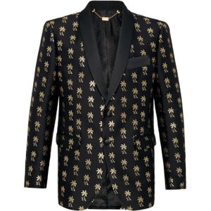 Billionaire - Blazer FS Palms - Zwart - Avondjasje - Jacquard Palmboompatroon
