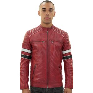 Heren - Gewatteerd Leren Racejack - Zwart - Madrid